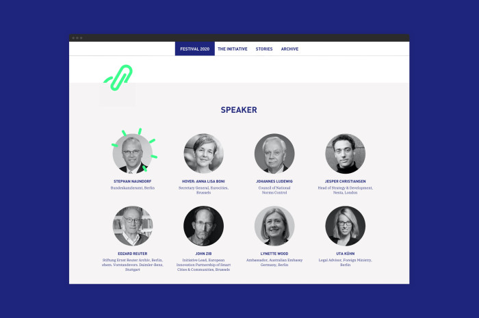 Creative Bureaucracy Festival Webdesign Speaker-Übersicht