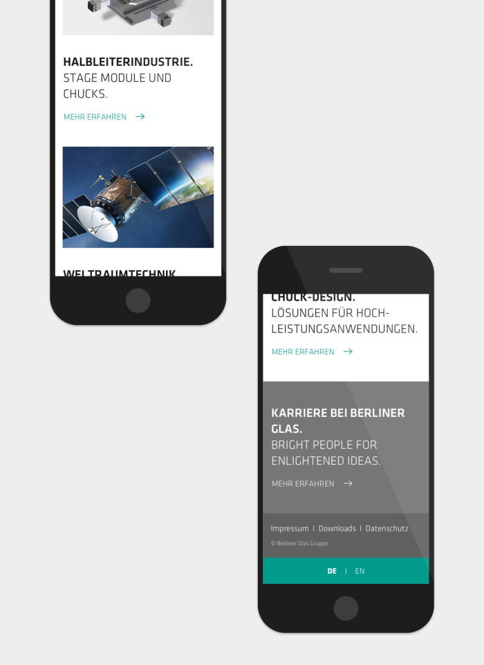 Berliner Glas Responsive Webdesign Mobile Ansicht