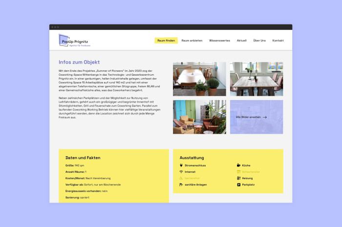 Popup Prignitz Webdesign