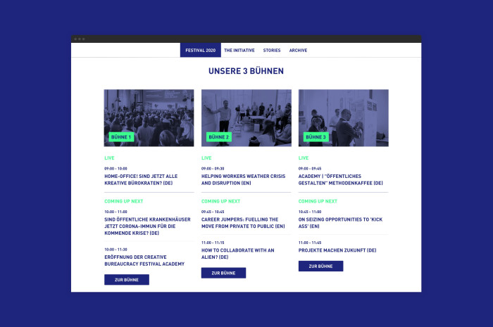 Creative Bureaucracy Festival Responsive Webdesign Programm